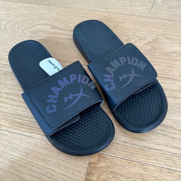 Champion Mens Slides in Black - Picture 1 of 4